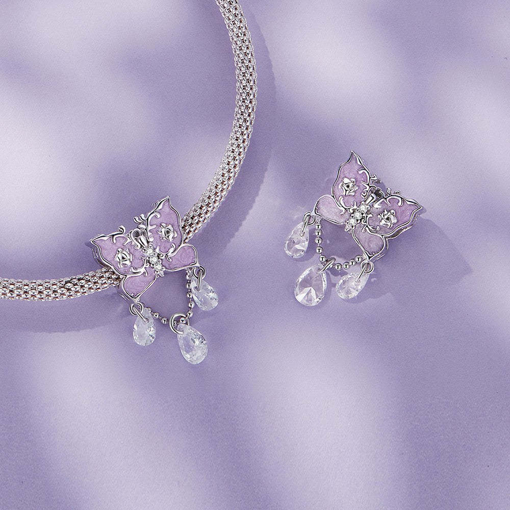 ciondolo a forma di farfalla con diamanti in argento sterling 925 xs1986