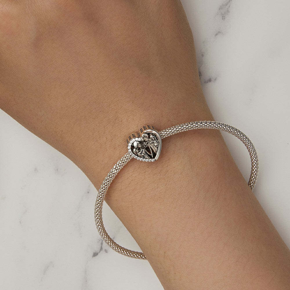 ciondolo a forma di cuore con famiglia felice in argento sterling 925 xs1991