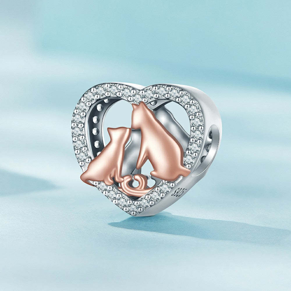 Ciondolo per animali domestici bacio gatto argento sterling 925 xs1992