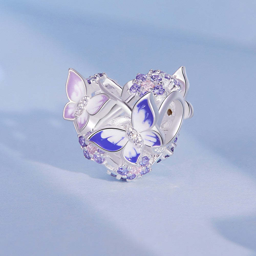 ciondolo farfalla a forma di cuore in argento sterling 925 xs2008
