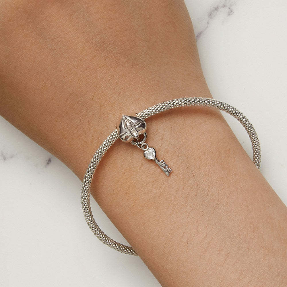 ciondolo con chiave con lucchetto a cuore in argento sterling 925 xs2026