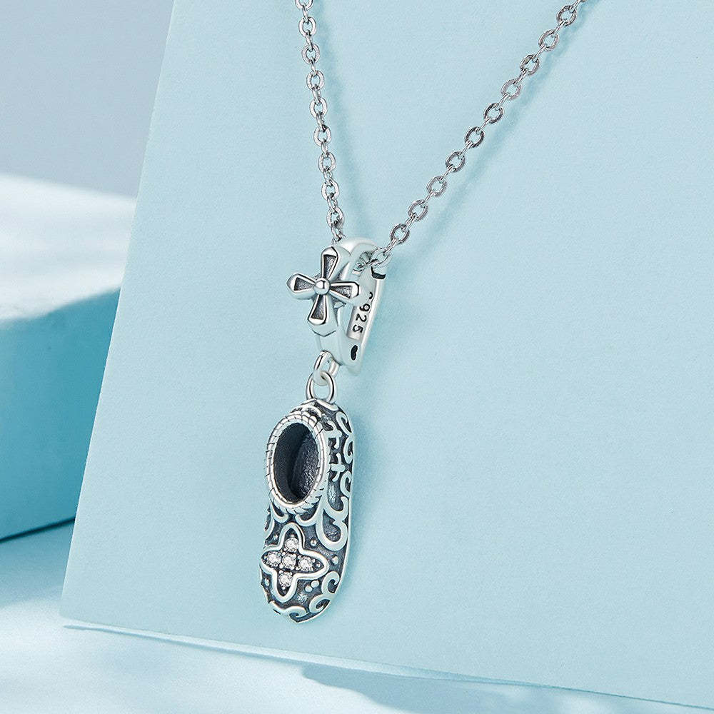 ciondolo con fibbia per scarpe con motivo squisito in argento sterling 925 xs2031