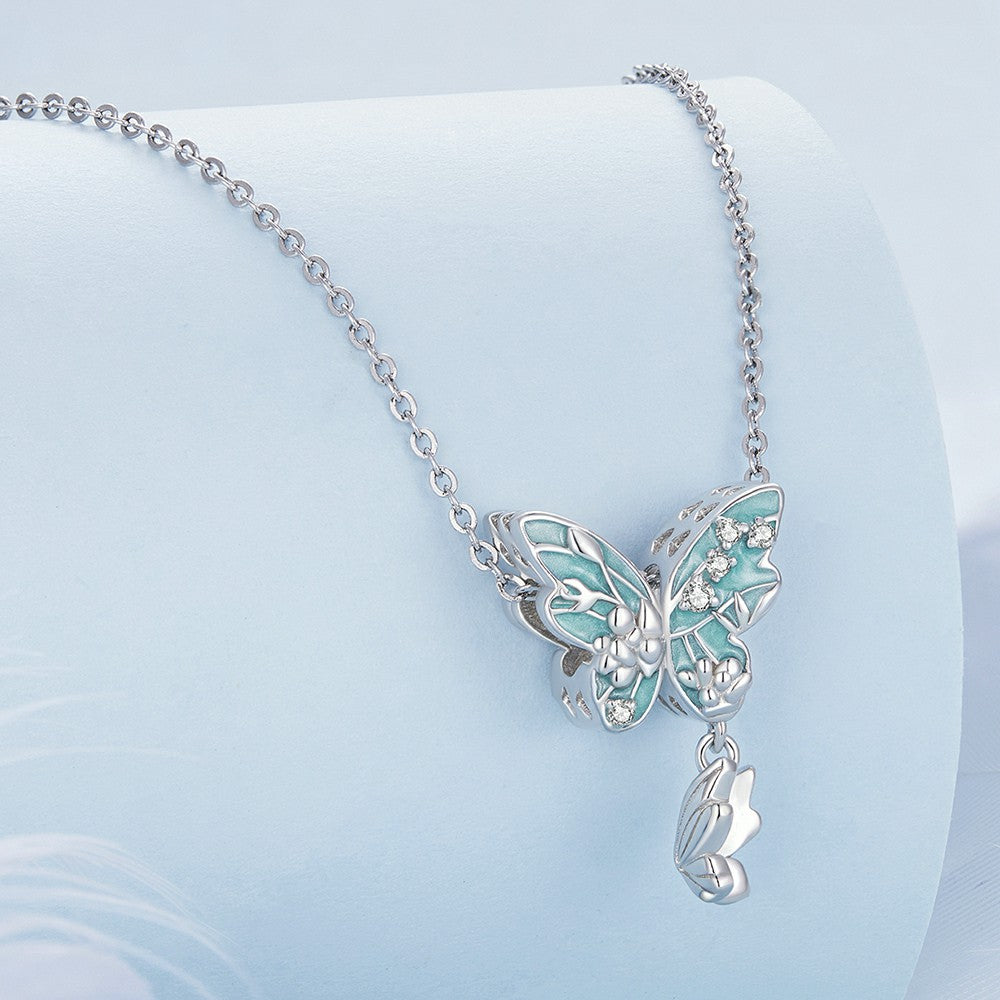 flower butterfly charm 925 sterling silver xs2066