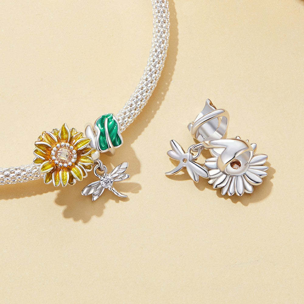Ciondolo giallo girasole in argento sterling 925, regali per la festa della mamma xs2067