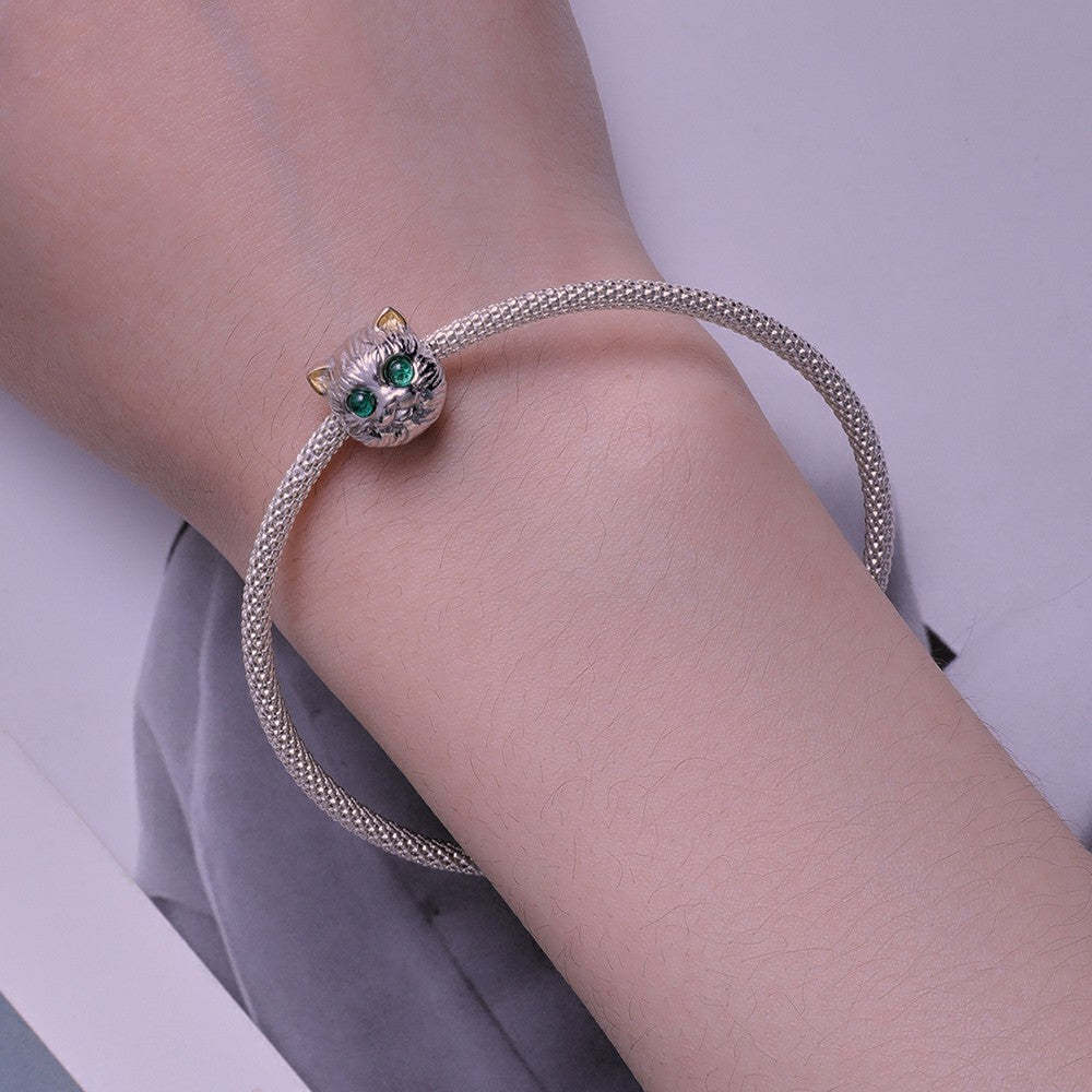 squisito ciondolo a forma di gatto, regali in argento sterling 925 per gli amanti degli animali domestici xs2070