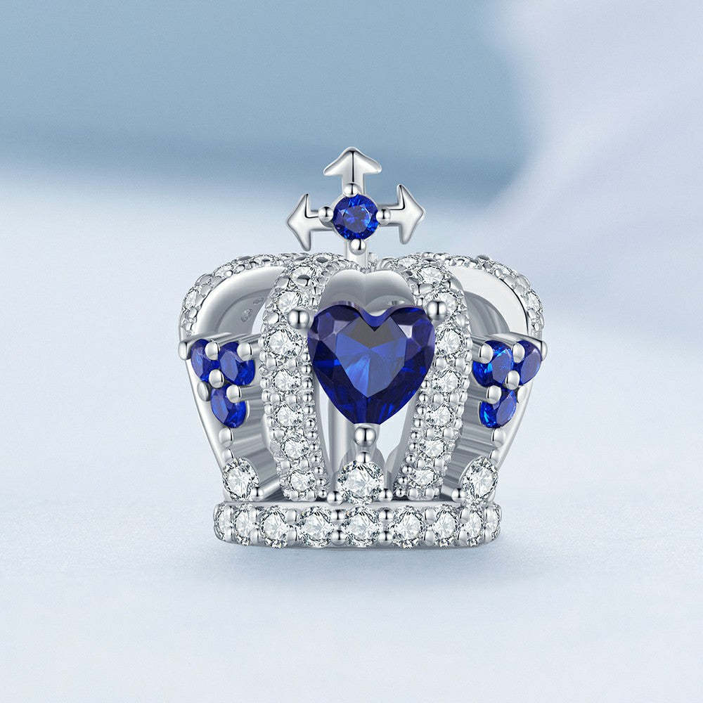 ciondolo corona con zircone blu in argento sterling 925 xs2071