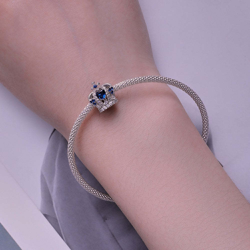 ciondolo corona con zircone blu in argento sterling 925 xs2071