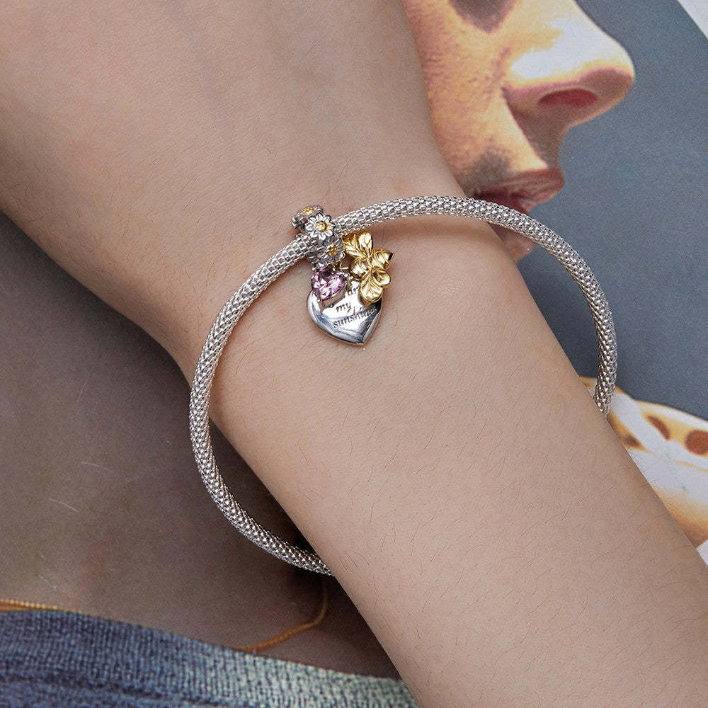 ciondolo con zircone rosa ape margherita in argento sterling 925 xs2077