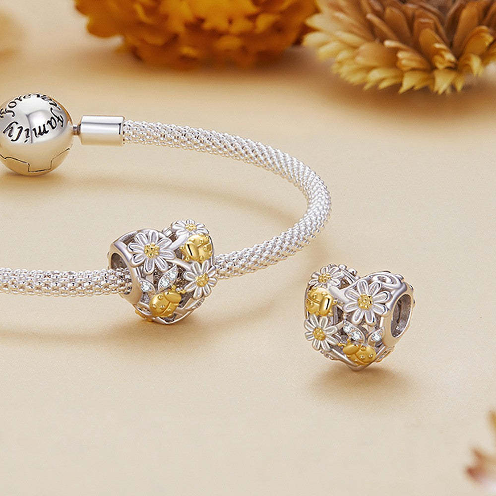 ciondolo con motivo margherita coccinella in argento sterling 925 xs2078