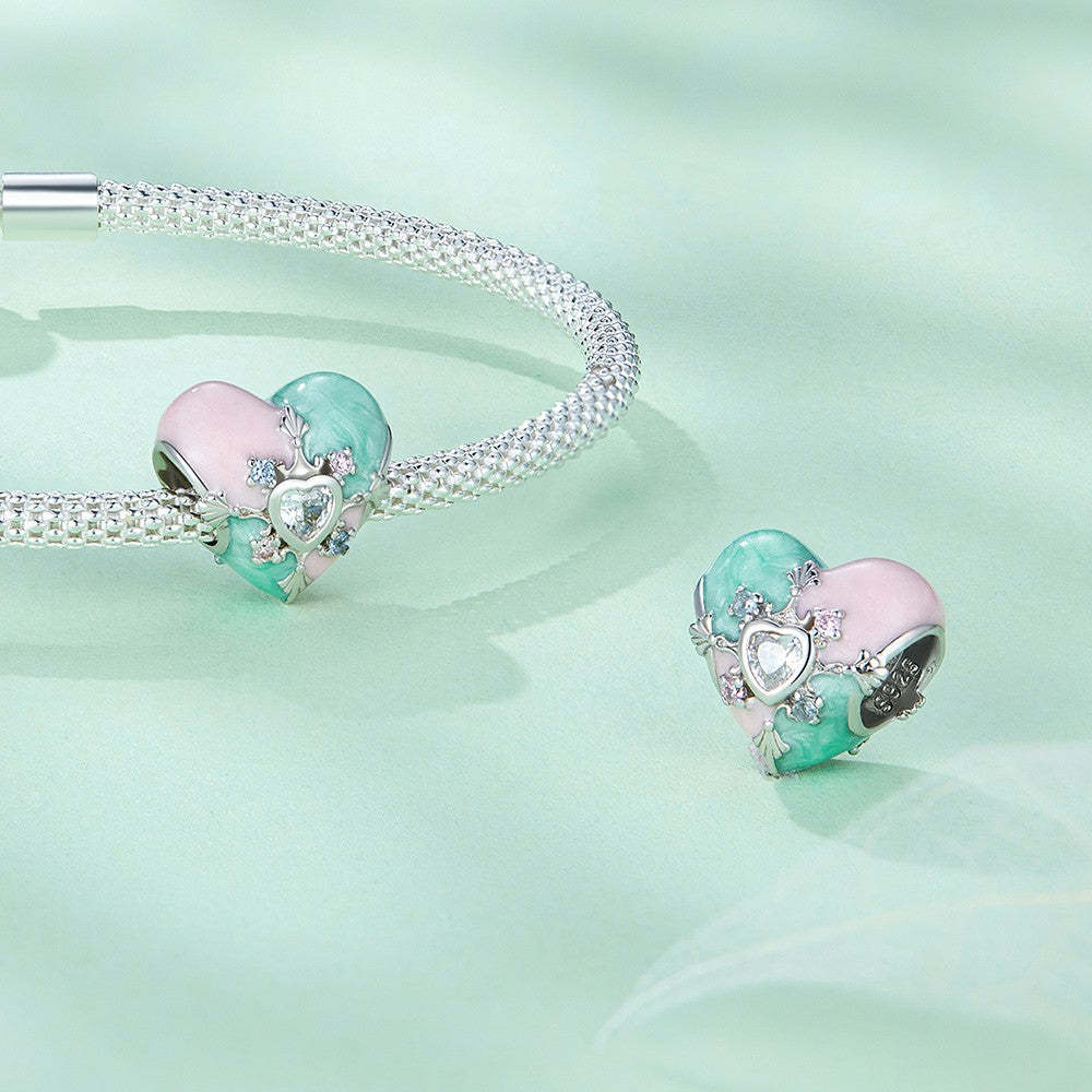 ciondolo colorato pasquale a forma di cuore in argento sterling 925 per pasqua xs2087