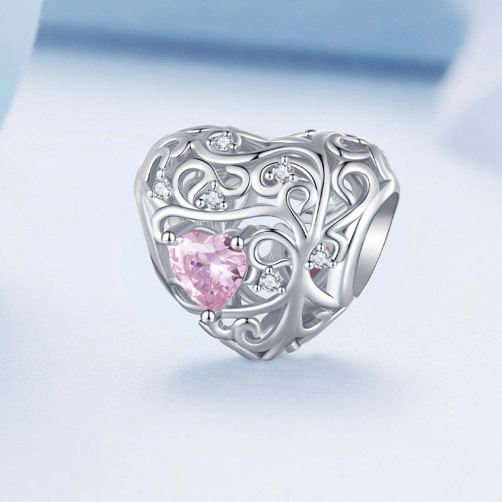 ciondolo con zircone rosa albero della vita in argento sterling 925 xs2103