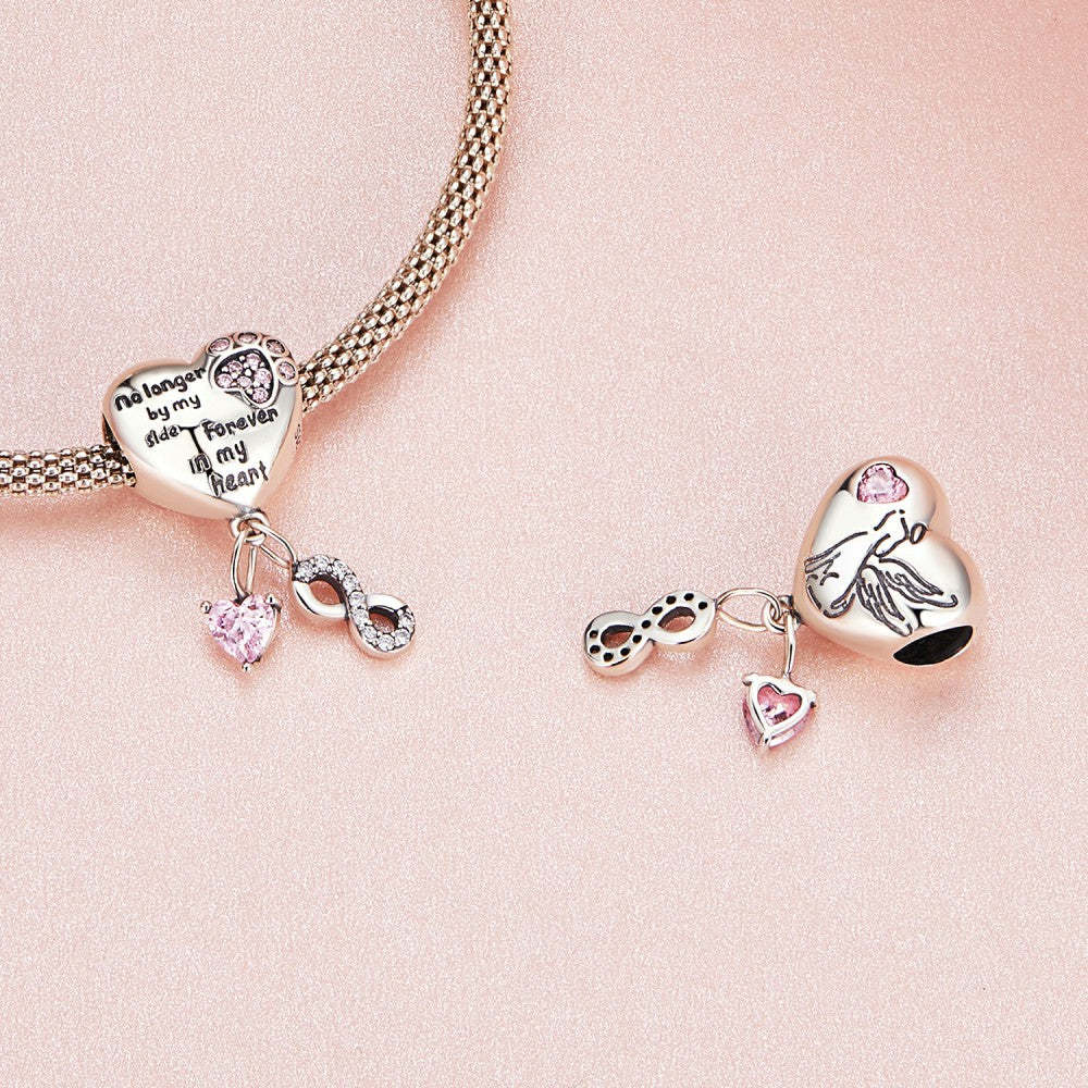 Ciondolo zircone rosa amore infinito in argento sterling 925 xs2104