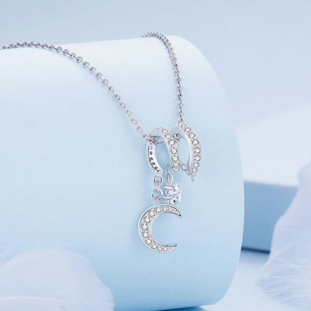 Ciondolo stella ondeggiante al chiaro di luna in argento sterling 925 xs2110