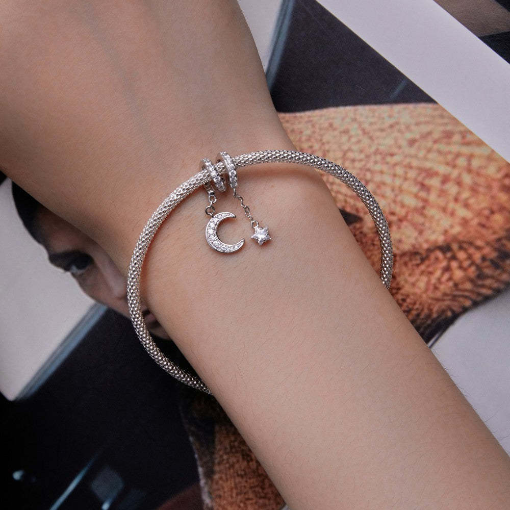 Ciondolo stella ondeggiante al chiaro di luna in argento sterling 925 xs2110