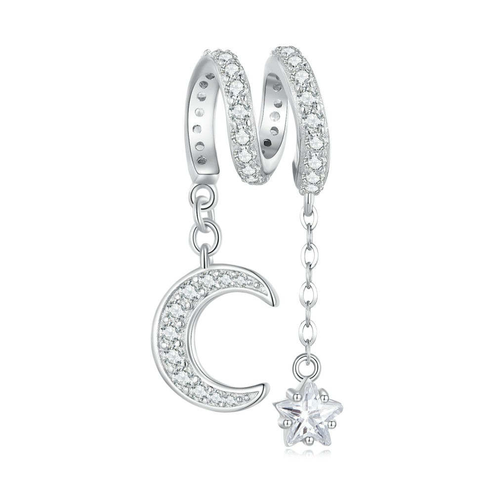 Ciondolo stella ondeggiante al chiaro di luna in argento sterling 925 xs2110