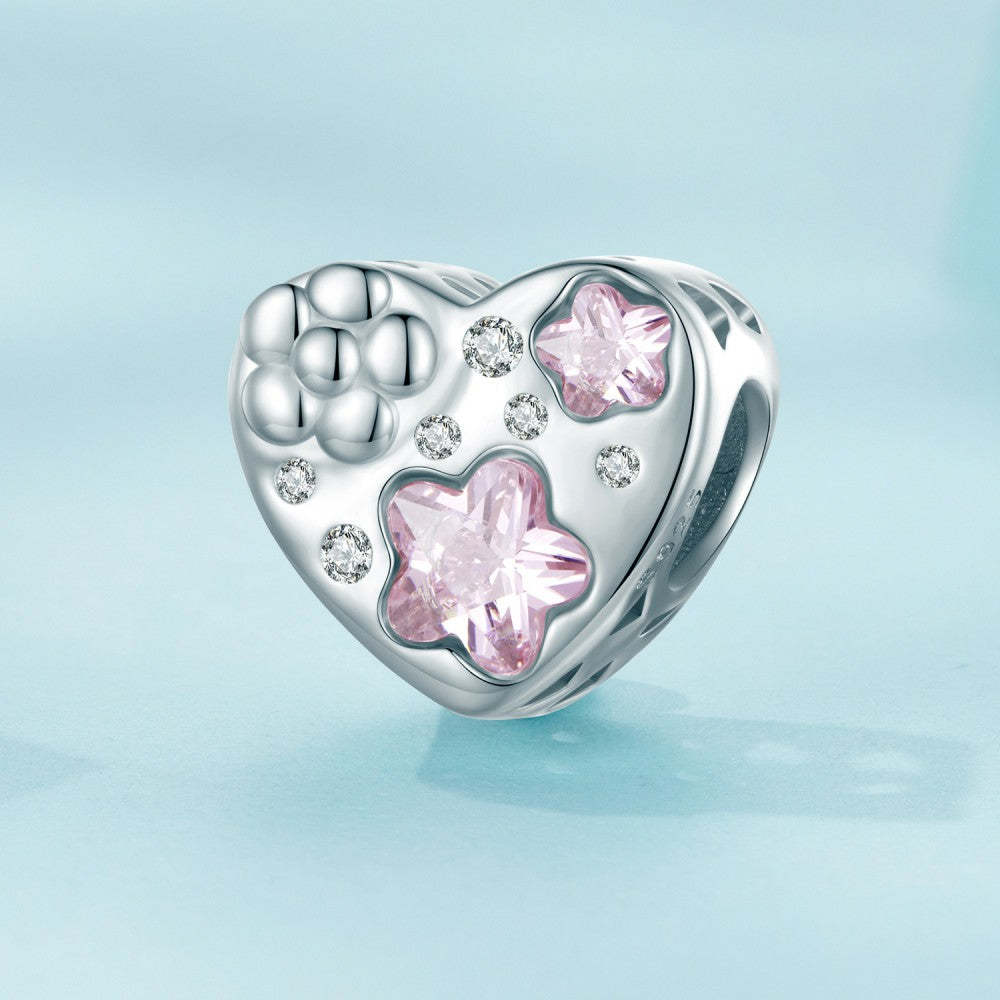 ciondolo con fiore d'amore rosa in argento sterling 925 xs2111