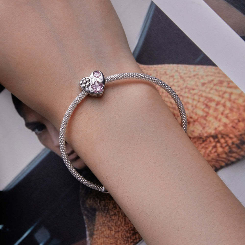 ciondolo con fiore d'amore rosa in argento sterling 925 xs2111