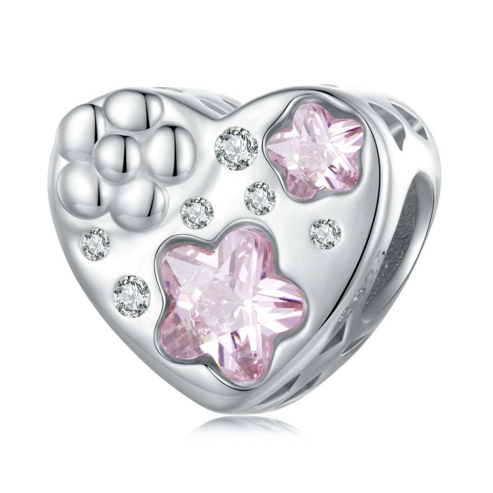 ciondolo con fiore d'amore rosa in argento sterling 925 xs2111