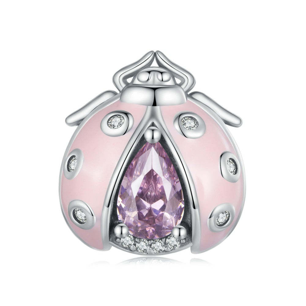 Ciondolo di design rosa coccinella in argento sterling 925 xs2112