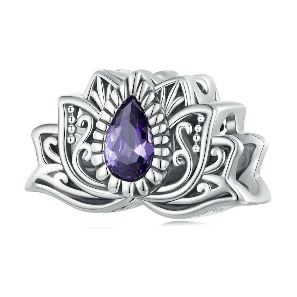 Ciondolo zircone viola loto in argento sterling 925 xs2116