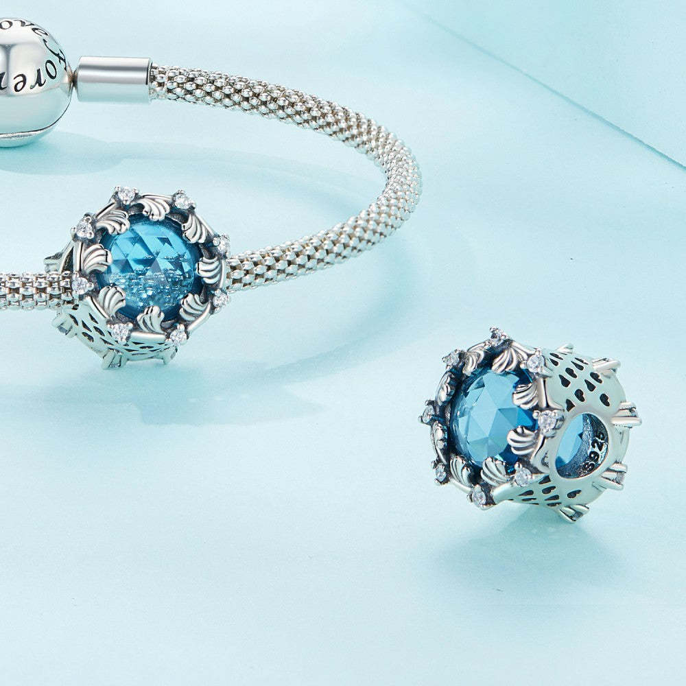 Ciondolo blu spruzzo marino in argento sterling 925 xs2120