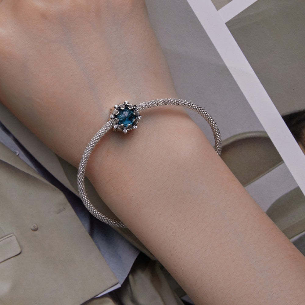 Ciondolo blu spruzzo marino in argento sterling 925 xs2120
