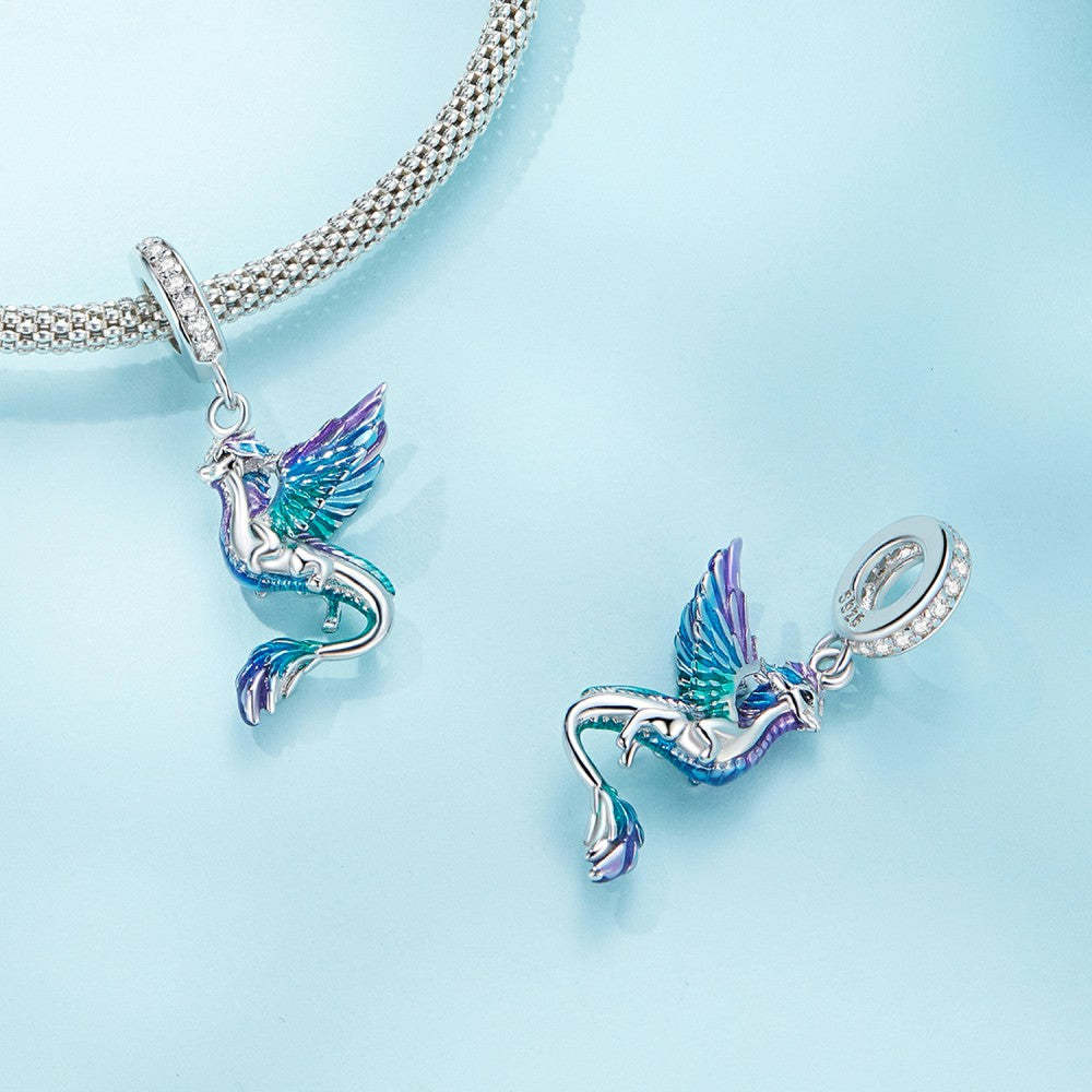 Ciondolo colorato drago volante in argento sterling 925 xs2122