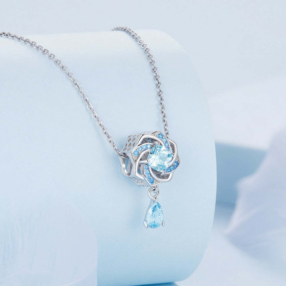 ciondolo di lusso con zircone blu in argento sterling 925 xs2125