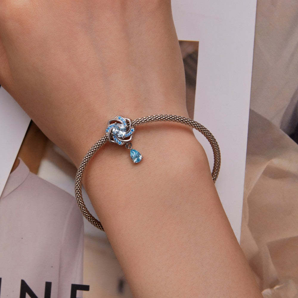 ciondolo di lusso con zircone blu in argento sterling 925 xs2125