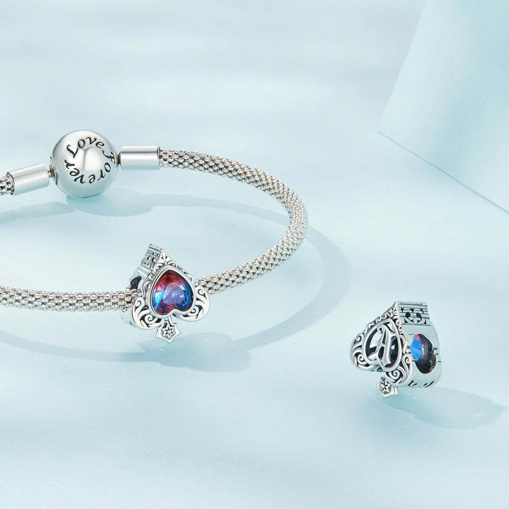 ciondolo sfumato a forma di cuore con picche in argento sterling 925 xs2131