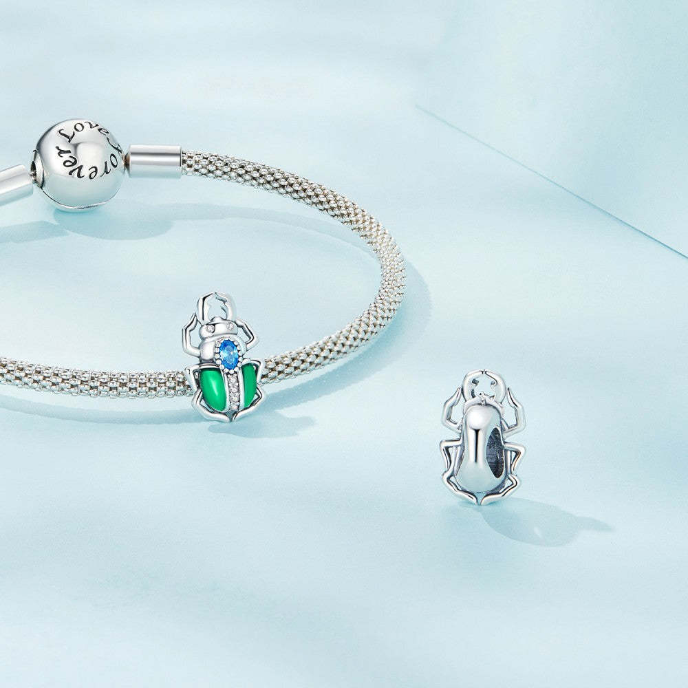 ciondolo con zircone blu scarabeo in argento sterling 925 xs2132
