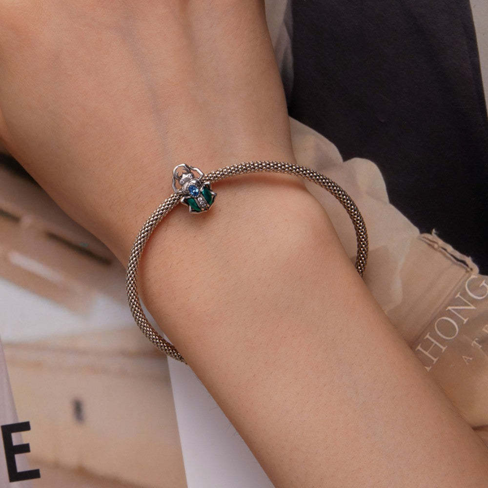 ciondolo con zircone blu scarabeo in argento sterling 925 xs2132