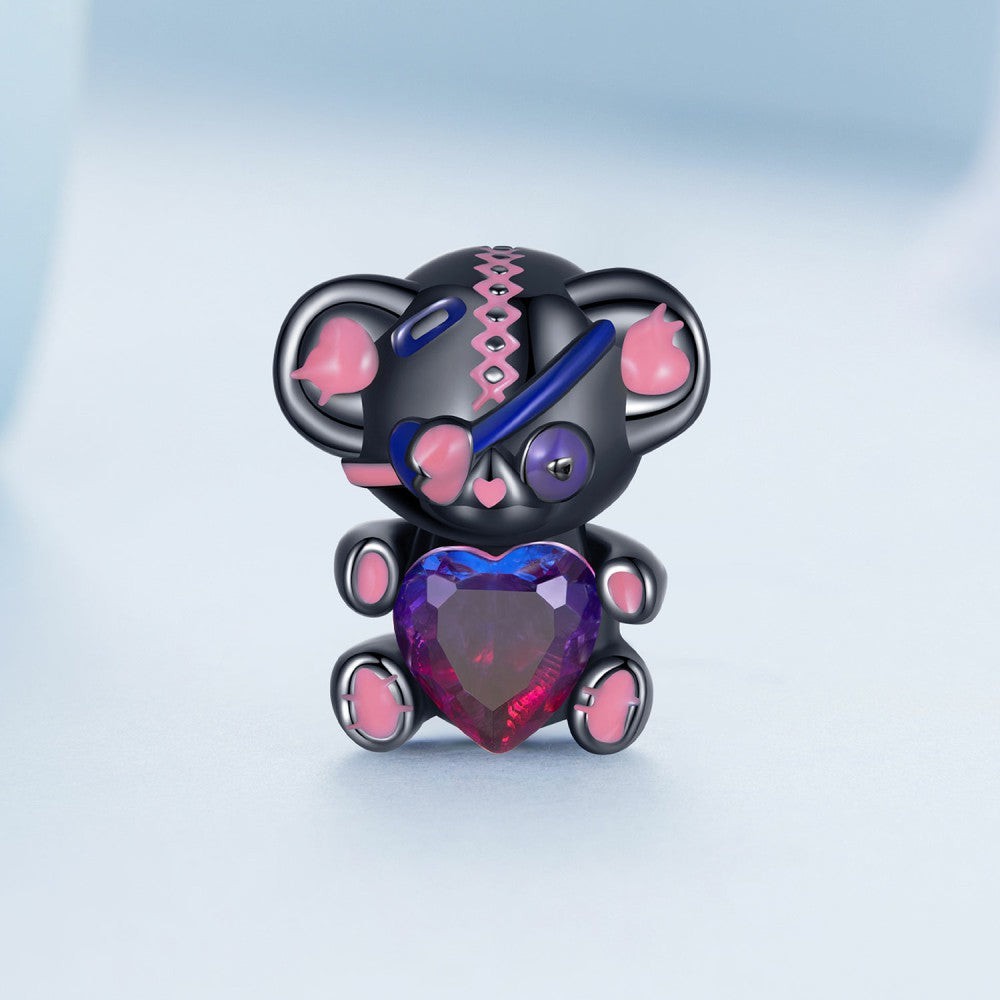 ciondolo con orsetto sfumato rosa viola in argento sterling 925 xs2133