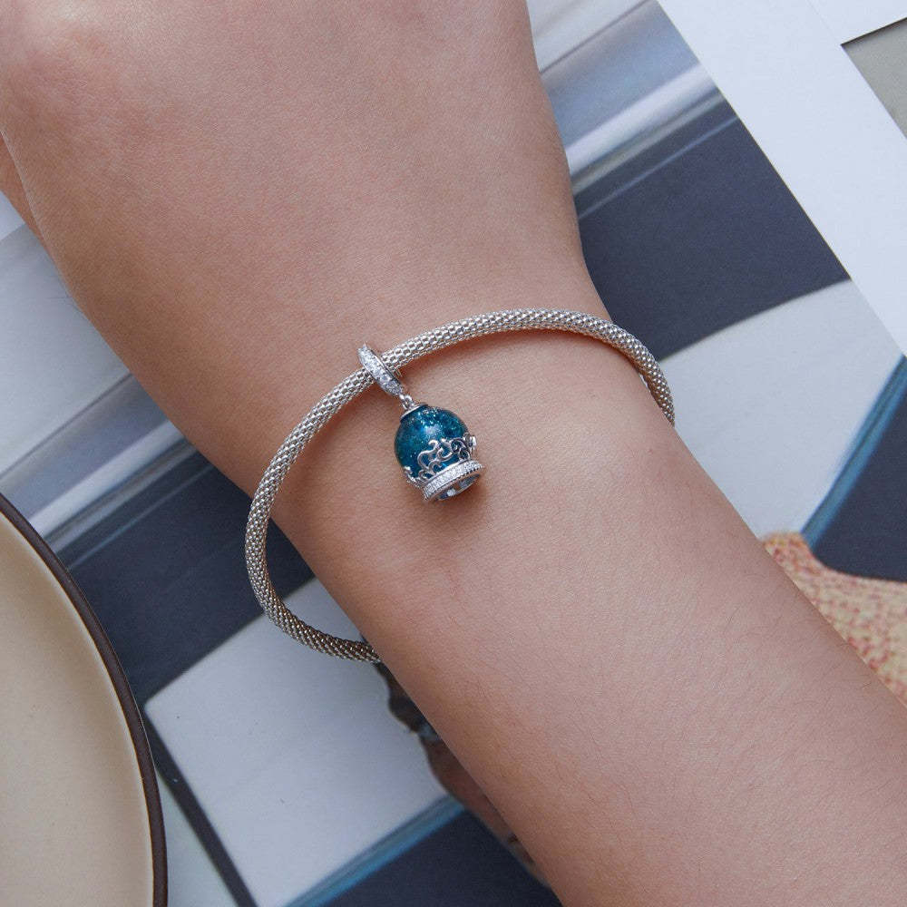 ciondolo blu con sfera di cristallo in argento sterling 925 xs2139