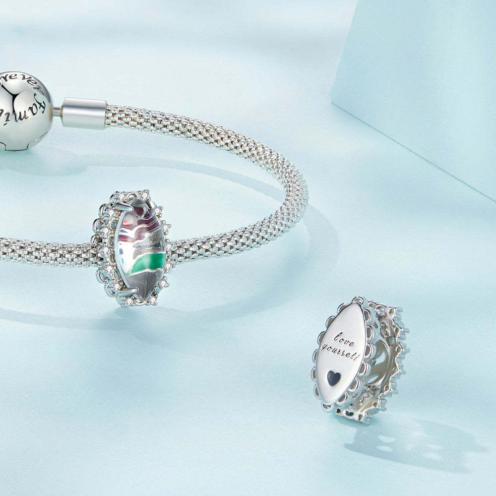Ciondolo foglia geen rosa rossa in argento sterling 925 xs2143