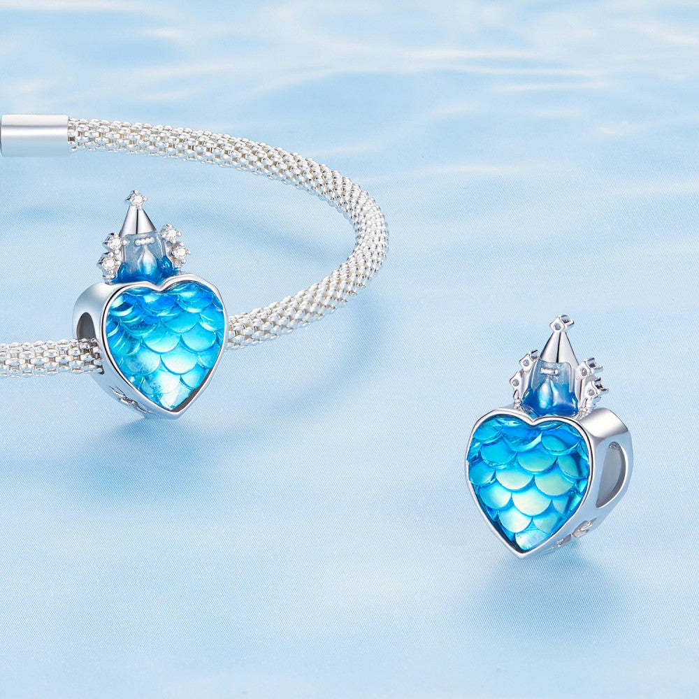 Ciondolo blu castello di ghiaccio in argento sterling 925 xs2149