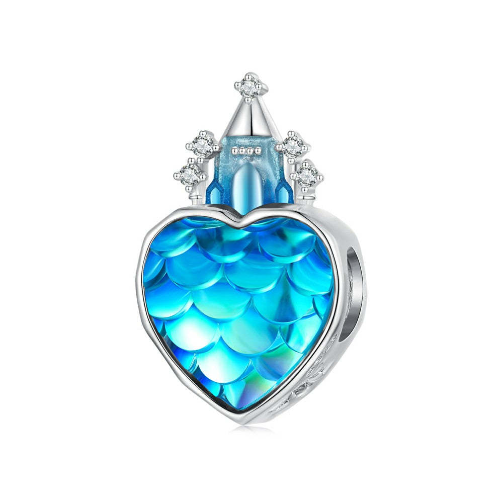 Ciondolo blu castello di ghiaccio in argento sterling 925 xs2149