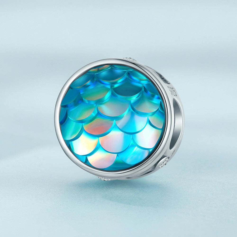 Ciondolo sfumato blu squame di pesce in argento sterling 925 xs2155