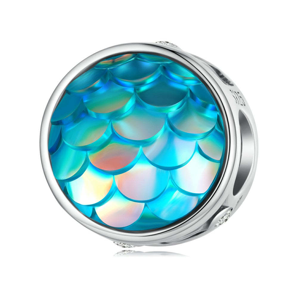 Ciondolo sfumato blu squame di pesce in argento sterling 925 xs2155