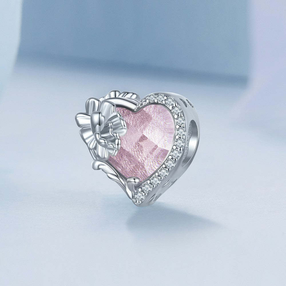 Ciondolo rosa portafortuna di ottobre in argento sterling 925 xs2157