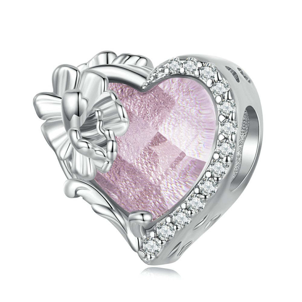 Ciondolo rosa portafortuna di ottobre in argento sterling 925 xs2157