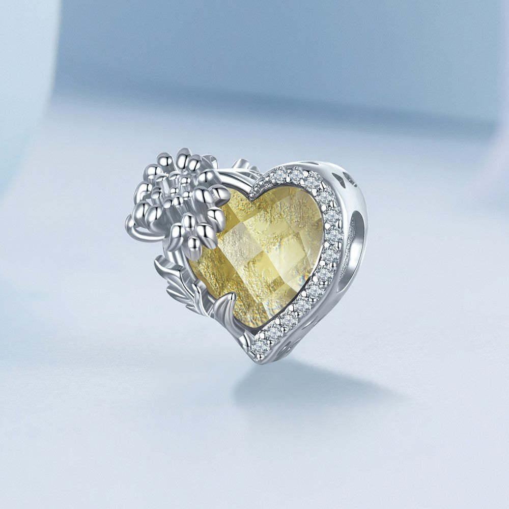 Ciondolo giallo portafortuna di novembre in argento sterling 925 xs2158