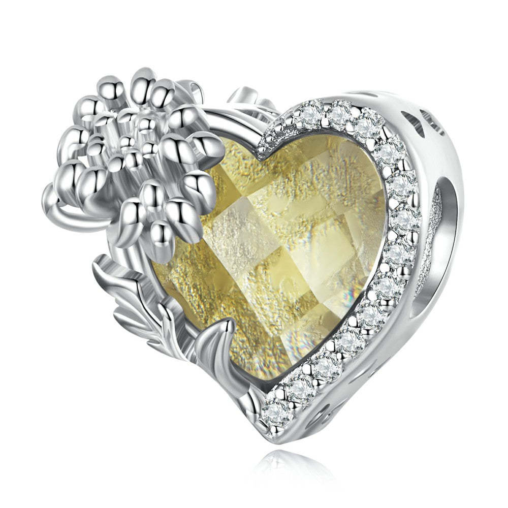 Ciondolo giallo portafortuna di novembre in argento sterling 925 xs2158