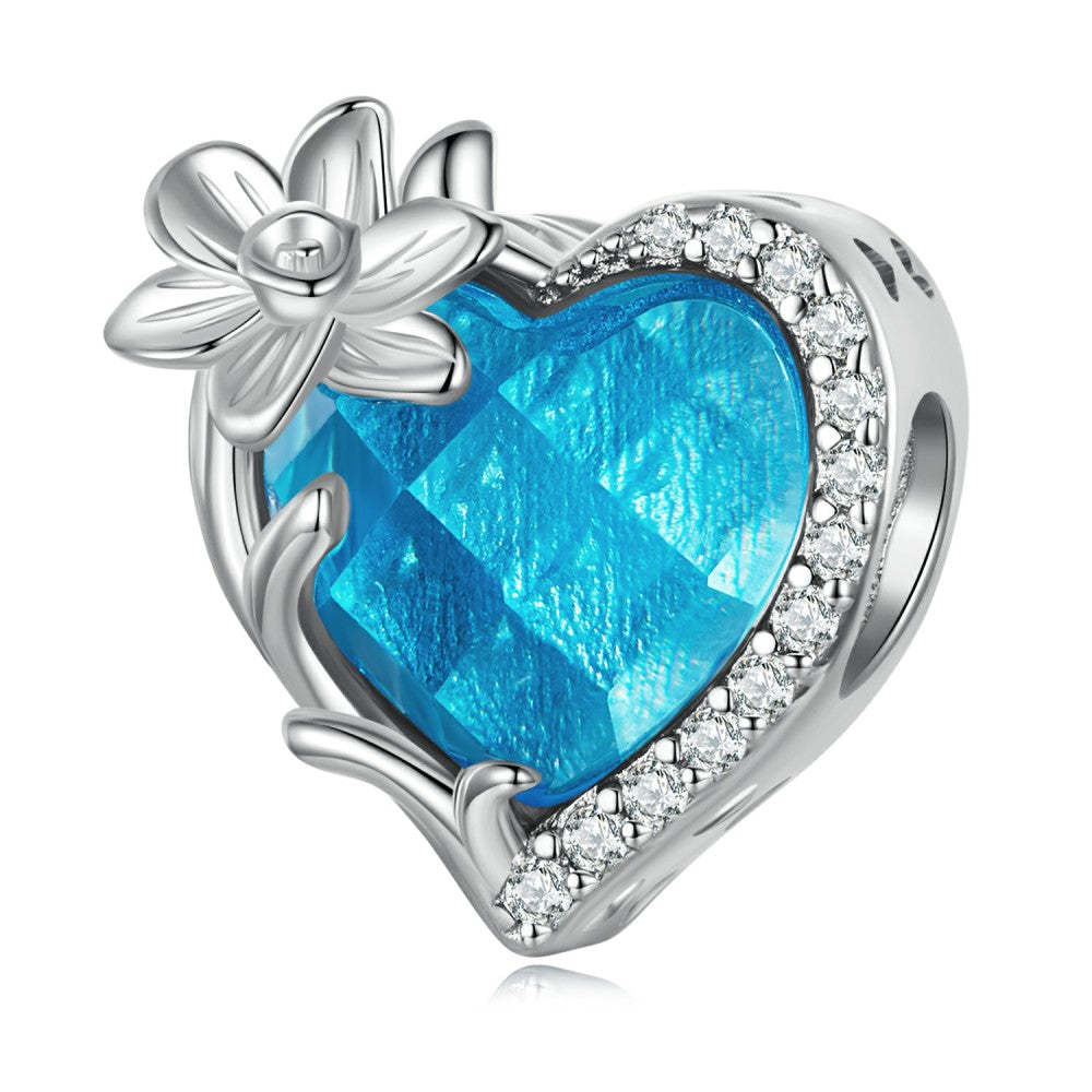 Ciondolo blu portafortuna di marzo in argento sterling 925 xs2161