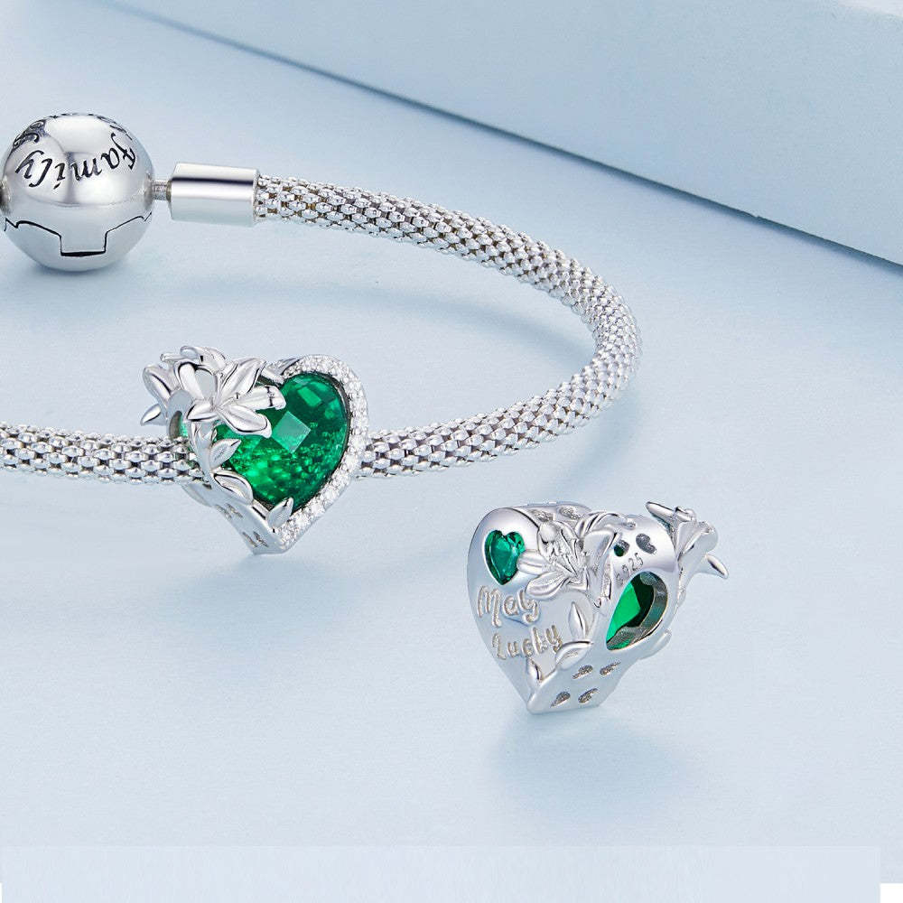 Ciondolo verde portafortuna maggio in argento sterling 925 xs2163