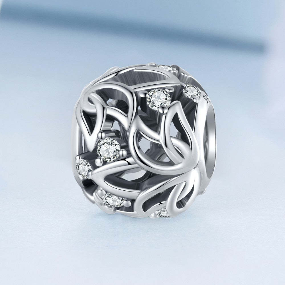 ciondolo con zircone bianco loto in argento sterling 925 xs2169
