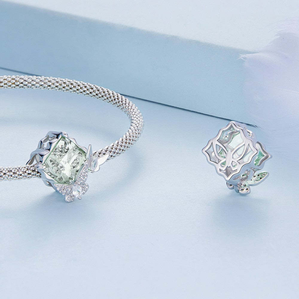Ciondolo zircone verde chiaro farfalla mago di oz in argento sterling 925 xs2179