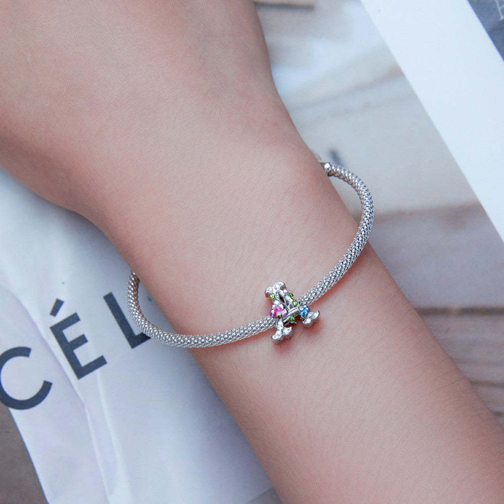 ciondolo colorato lettera a fiore in argento sterling 925 xs2181
