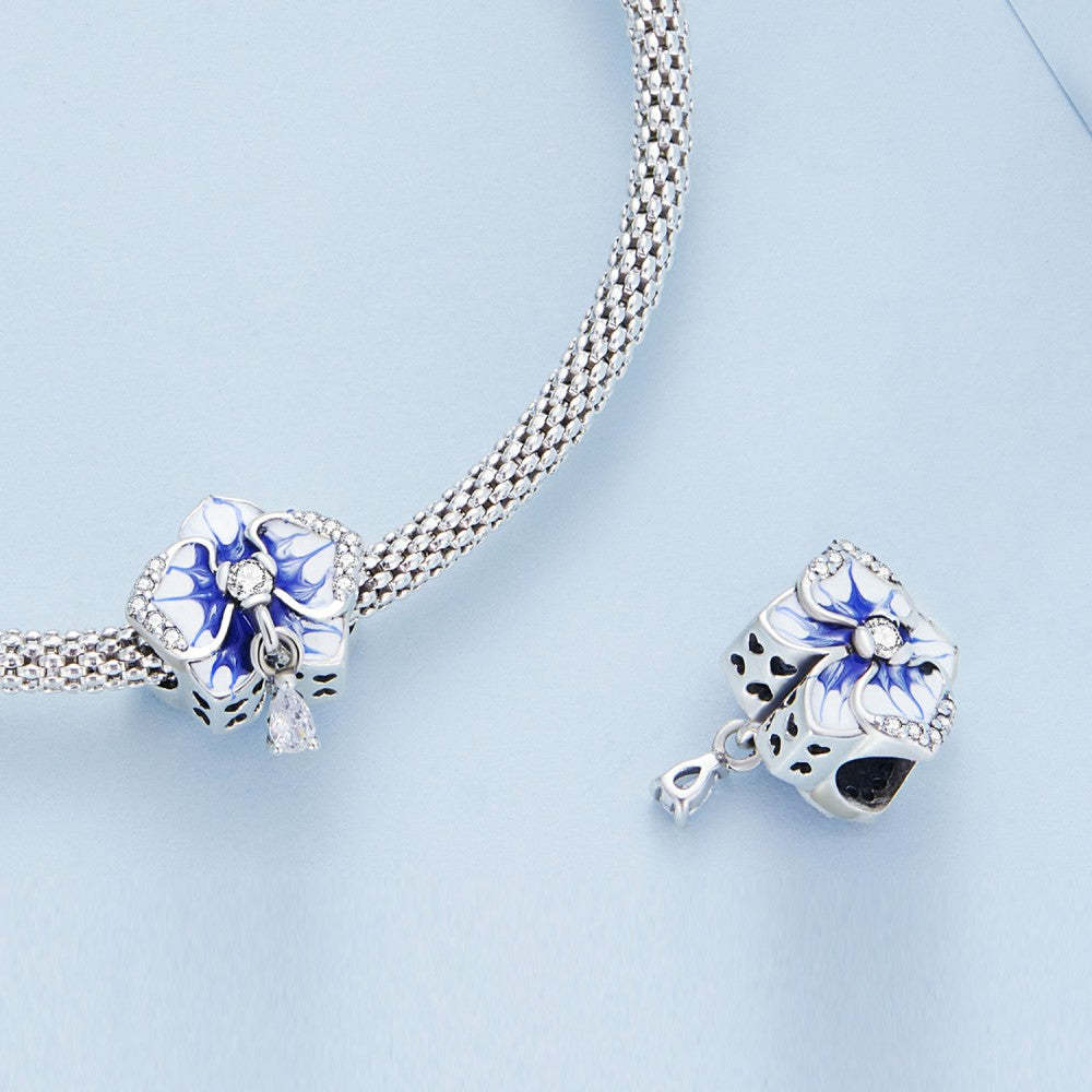 Ciondolo phalaenopsis blu in argento sterling 925 xs2183