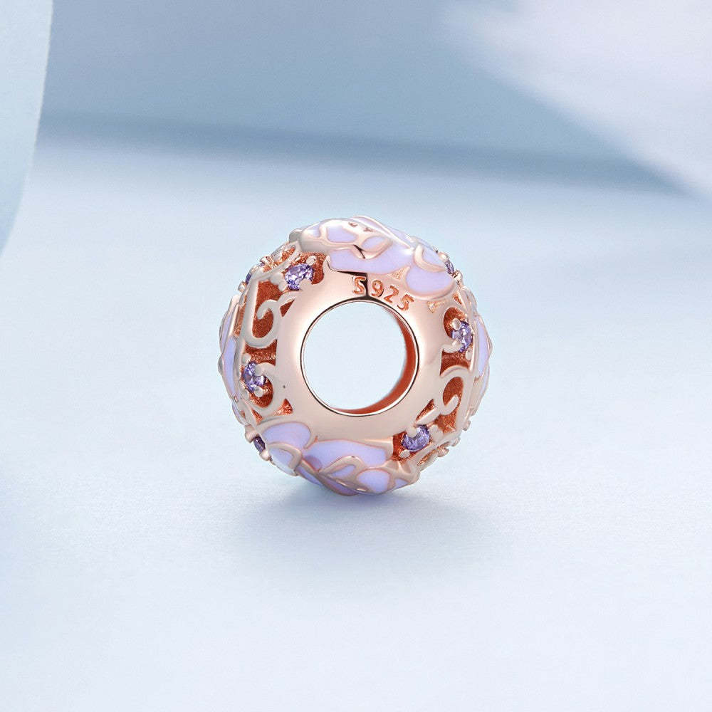 ciondolo rosa viola argento sterling 925 xs2186